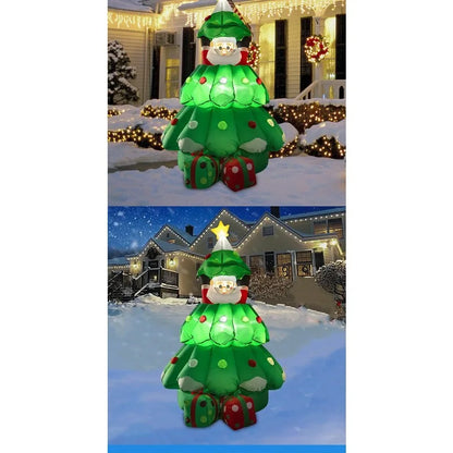 Christmas Inflatable Santa Claus Lifting Christmas Tree – LED Garden & Courtyard Decoration