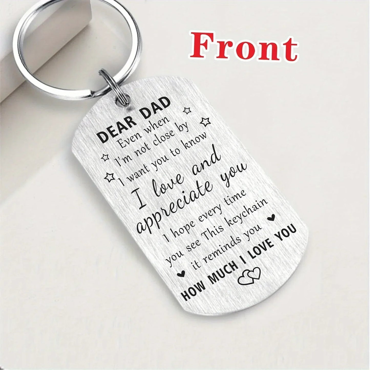 "To my Dear Dad": Remember I Love You Dad Keychain For Men, Birthday Gift For Dad, Meaningful Father's Day Gift From Daughter Son