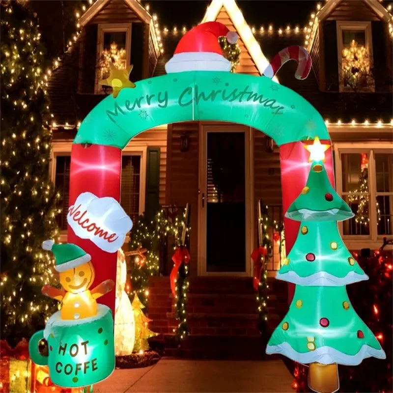 Christmas Inflatable Tree Style Arch – Built-In LED Outdoor Ornament for Parties and Celebrations