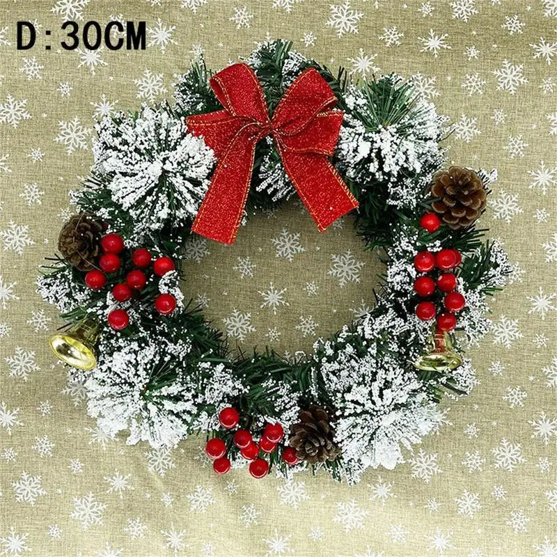 40cm Christmas Wreath – Artificial Hanging Decoration for Doors, Windows & Outdoor Use