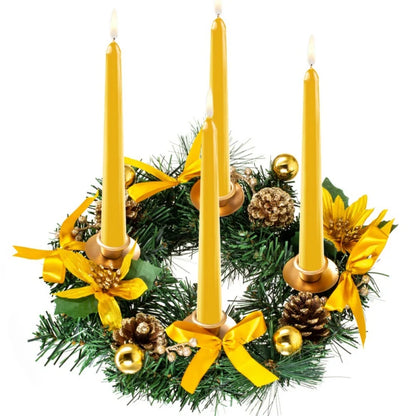 30cm Christmas Candle Rings Centerpiece – Advent Wreath & Candle Holder for Weddings, Parties, and Holiday Decor