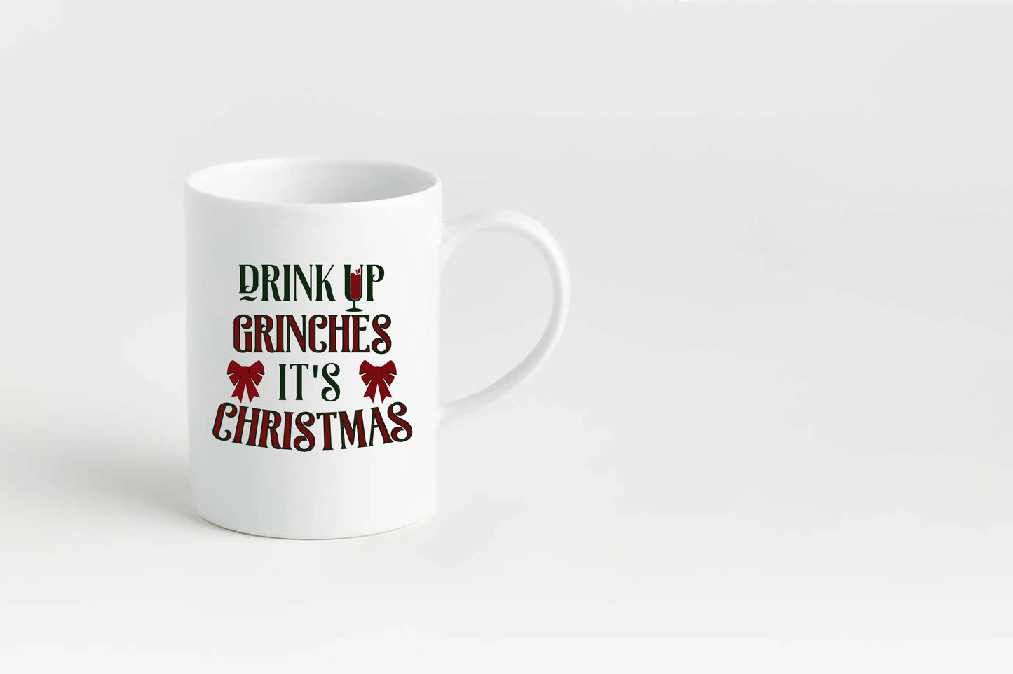 "Drink Up Grinches, It’s Christmas" Ceramic Coffee Mug – A Fun Gift for Holiday Cheer