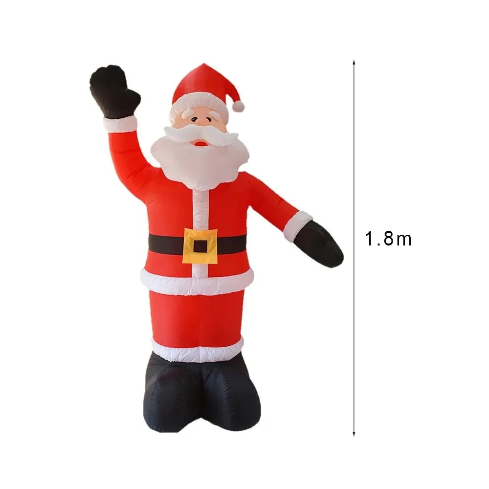 1.8m Inflatable Santa Claus Waving Hand – Giant LED Glowing Christmas Lawn Decoration