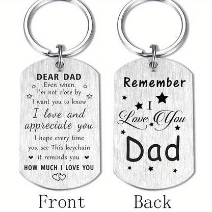 "To my Dear Dad": Remember I Love You Dad Keychain For Men, Birthday Gift For Dad, Meaningful Father's Day Gift From Daughter Son