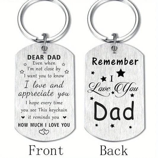 "To my Dear Dad": Remember I Love You Dad Keychain For Men, Birthday Gift For Dad, Meaningful Father's Day Gift From Daughter Son