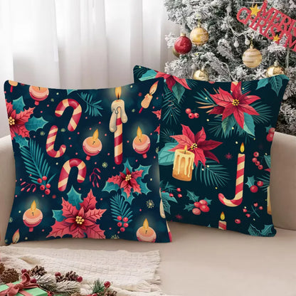 4pcs Christmas Pillow Covers – Merry Christmas Tree & Winter Farmhouse Seasonal Décor