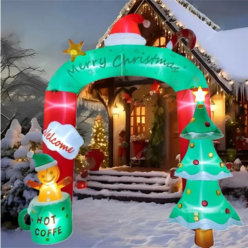 Christmas Inflatable Tree Style Arch – Built-In LED Outdoor Ornament for Parties and Celebrations