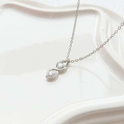 Mother-Daughter Interlocking Infinite Double Heart Necklace: A Symbol of Endless Love with Cubic Zirconia and Gift Packaging