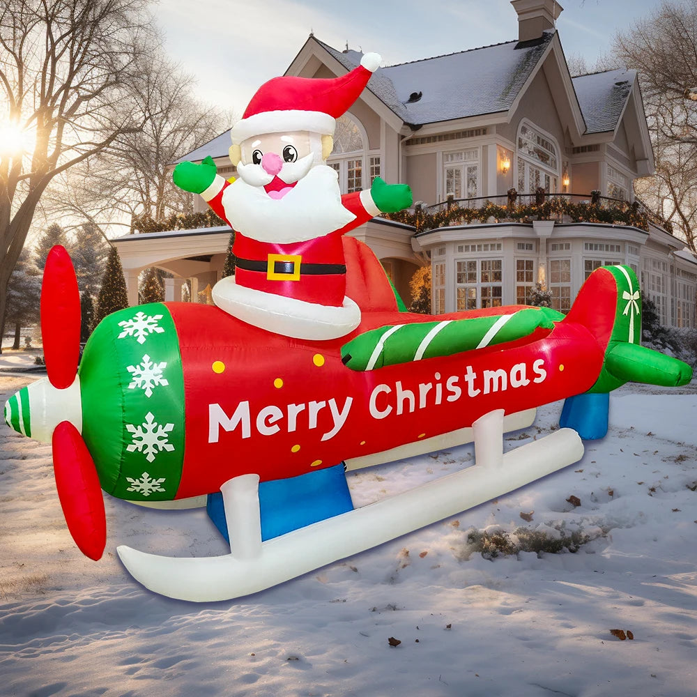 Inflatable Snowman, Santa Claus, and Christmas Tree Arch – Home & Outdoor LED Light Decoration