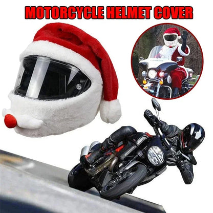 Santa Claus Motorcycle Helmet Cover – Festive Full-Face Helmet Cover for Christmas