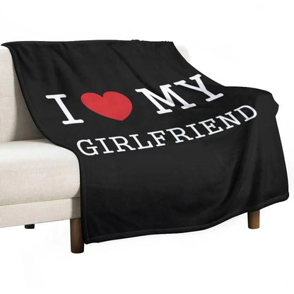 *Gifts for Girlfriend: "I ❤️ My Girlfriend" Soft Flannel Throw Blanket