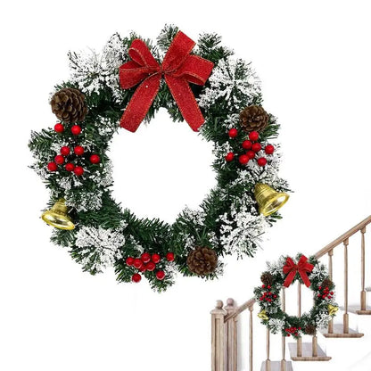 40cm Christmas Wreath – Artificial Hanging Decoration for Doors, Windows & Outdoor Use