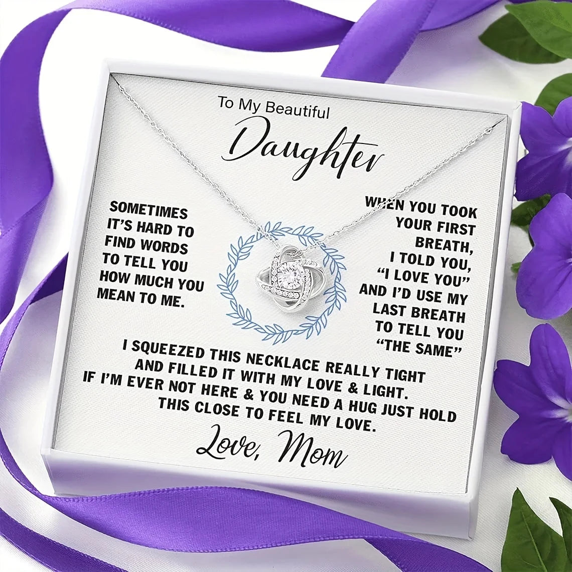 Elegant & Trendy Pendant Necklace: A Heartfelt Gift for Your Daughter with Meaningful Message Card