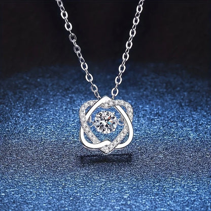 “To My Daughter” Heart-Knotted Necklace with Zirconia: A Heartfelt Gift with Elegant Packaging