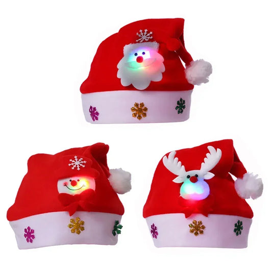 Christmas LED Hat – Cute Santa Claus Cap for Kids & Adults | New Year & Navidad Costume Accessory