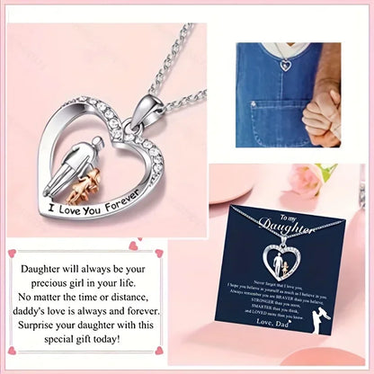 Dad & Daughter Heart Pendant Necklace: A Sentimental Gift Celebrating the Bond Between Father and Daughter