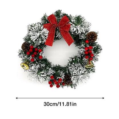 40cm Christmas Wreath – Artificial Hanging Decoration for Doors, Windows & Outdoor Use