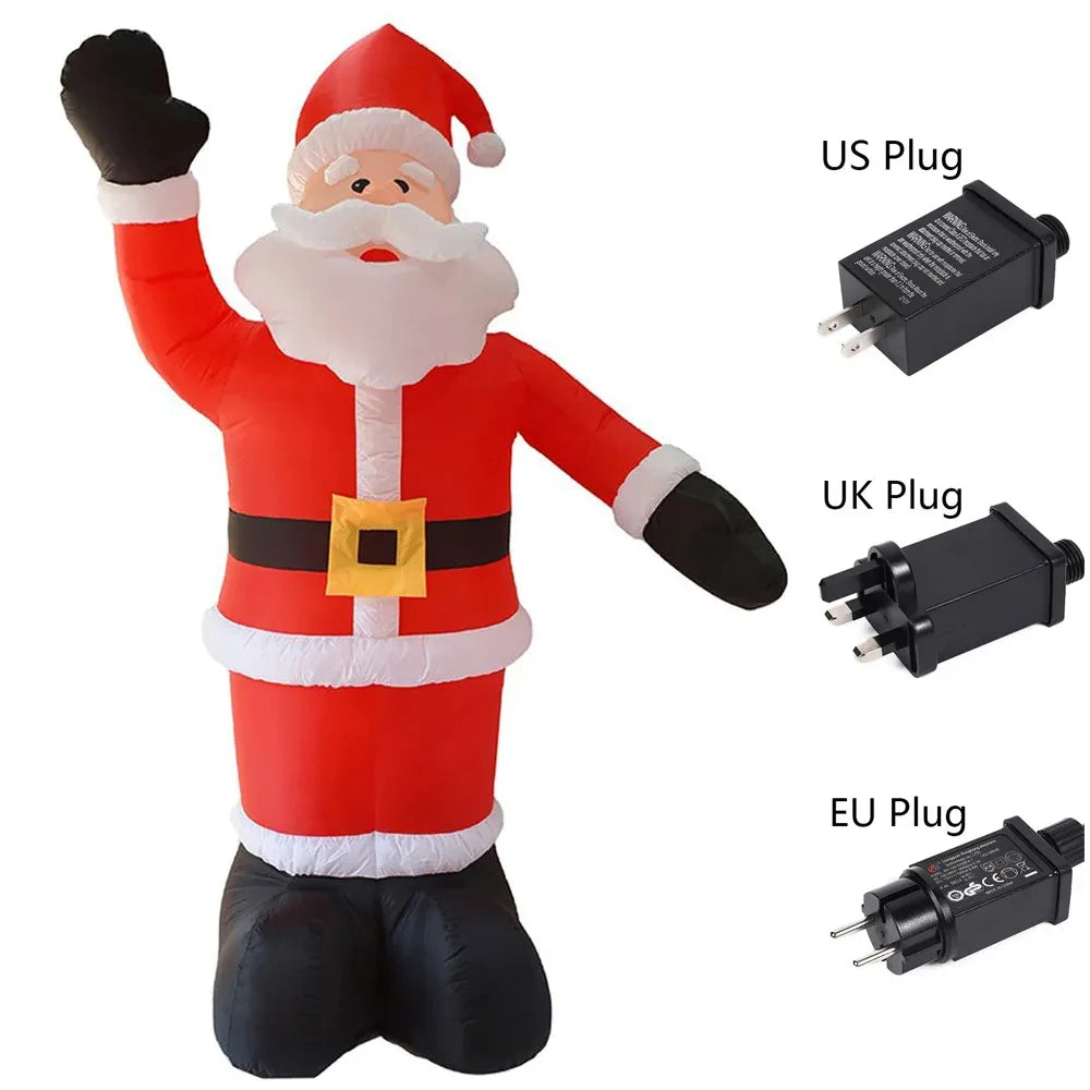 1.8m Inflatable Santa Claus Waving Hand – Giant LED Glowing Christmas Lawn Decoration