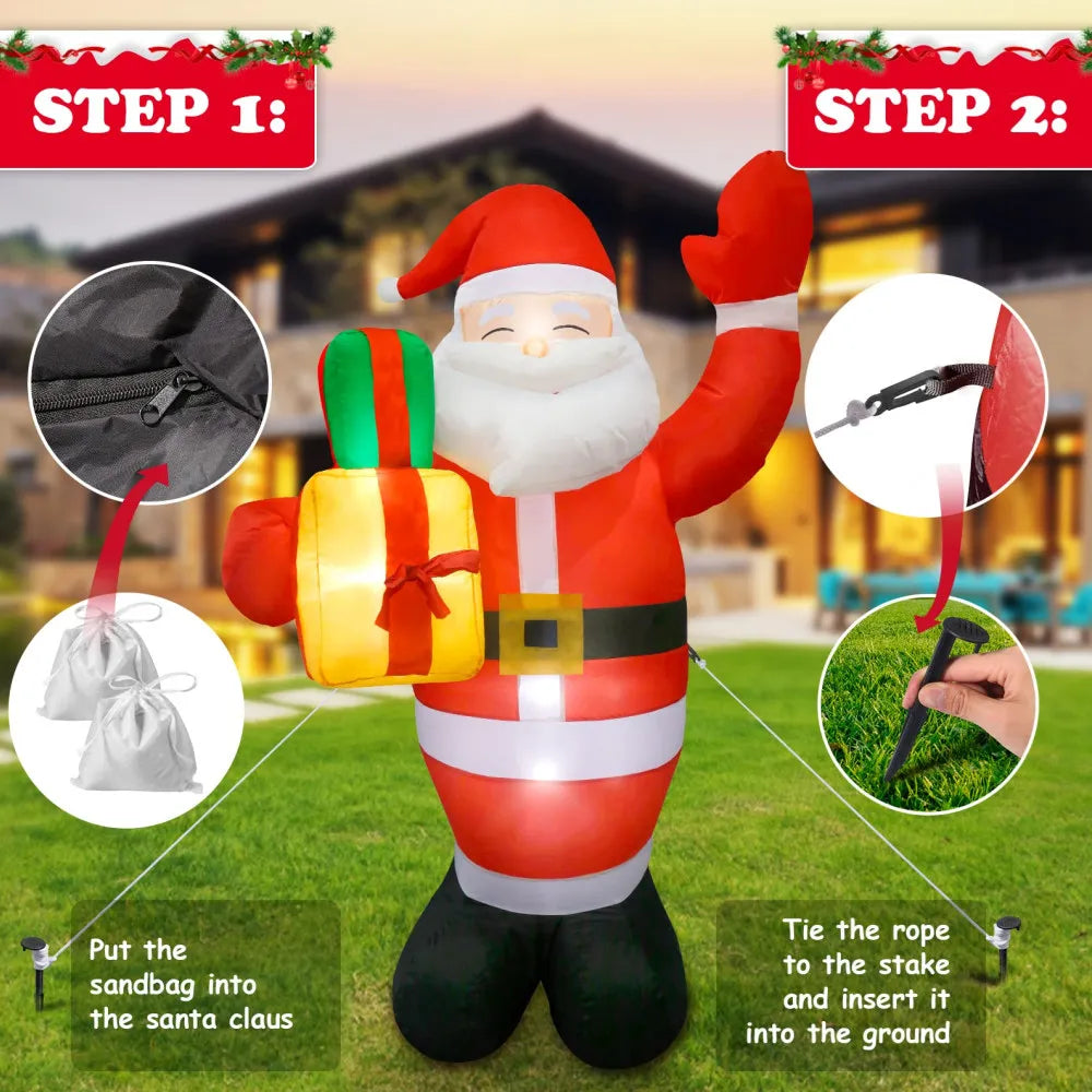 1.5m (5ft) Christmas Inflatable Santa Claus – Outdoor Yard Decoration