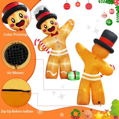 12ft Gingerbread Man Christmas Inflatable – Outdoor Blow-Up Decoration for Yard & Lawn