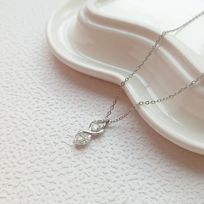 Mother-Daughter Interlocking Infinite Double Heart Necklace: A Symbol of Endless Love with Cubic Zirconia and Gift Packaging