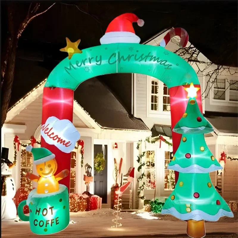 Christmas Inflatable Tree Style Arch – Built-In LED Outdoor Ornament for Parties and Celebrations