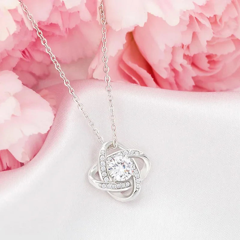 "To My Daughter" Love Knot Necklace: A Heartfelt Christmas or Birthday Gift for Your Daughter