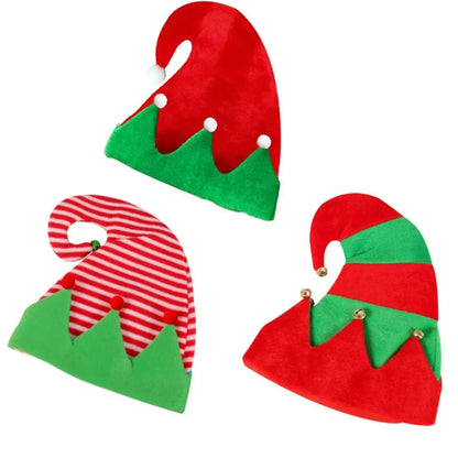 Soft Velvet Santa Hat – Red and Black Plush Christmas Cap for Adults