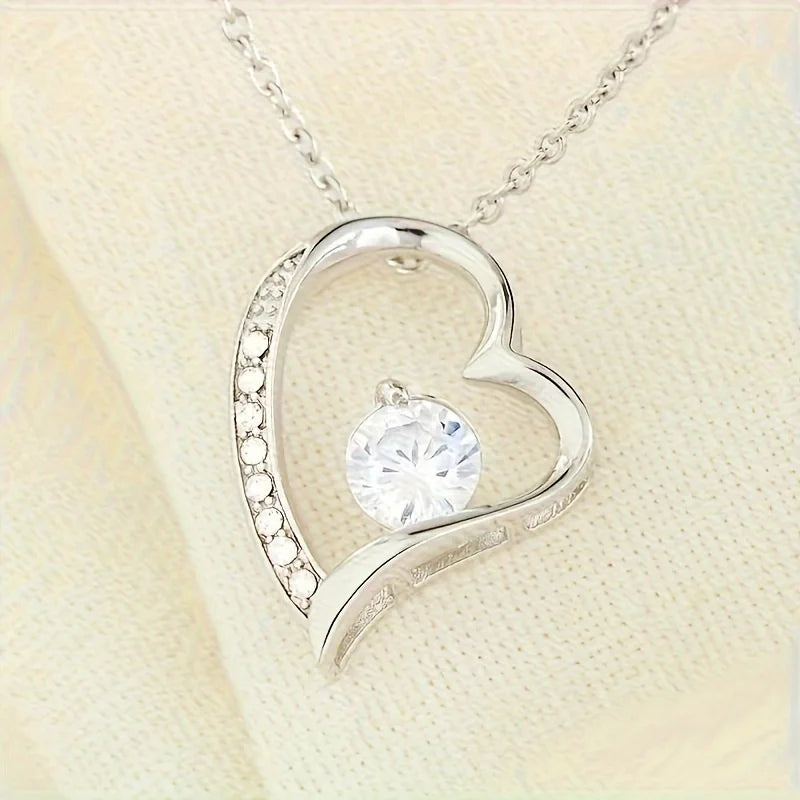 Elegant Heart-Shaped Pendant Necklace: A Beautiful Gift of Love for Your Daughter