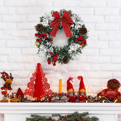 40cm Christmas Wreath – Artificial Hanging Decoration for Doors, Windows & Outdoor Use