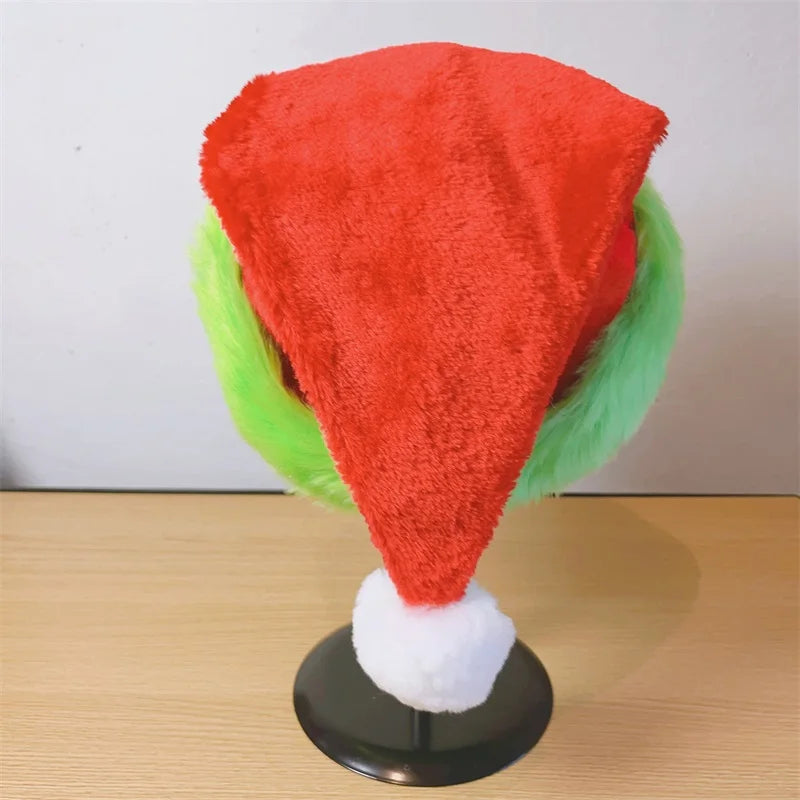 Funny Contrast Colors Fur Santa Hat – Christmas Party & Cosplay Costume Accessory for Adults