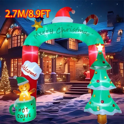 Christmas Inflatable Tree Style Arch – Built-In LED Outdoor Ornament for Parties and Celebrations