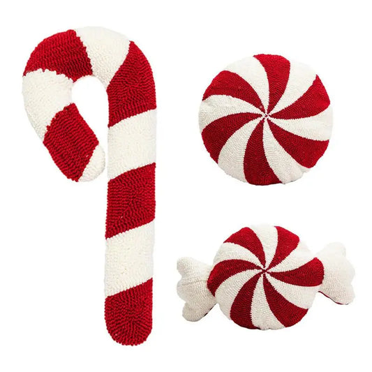 Christmas Candy Cane Throw Pillow – Soft Sofa Cushion & Decorative Doll for Holiday Décor 2024