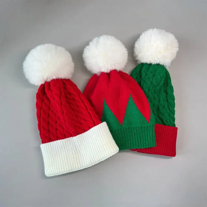 Fashion Winter Warm Christmas Hat – Cute Knitted Santa Claus Hat for Kids