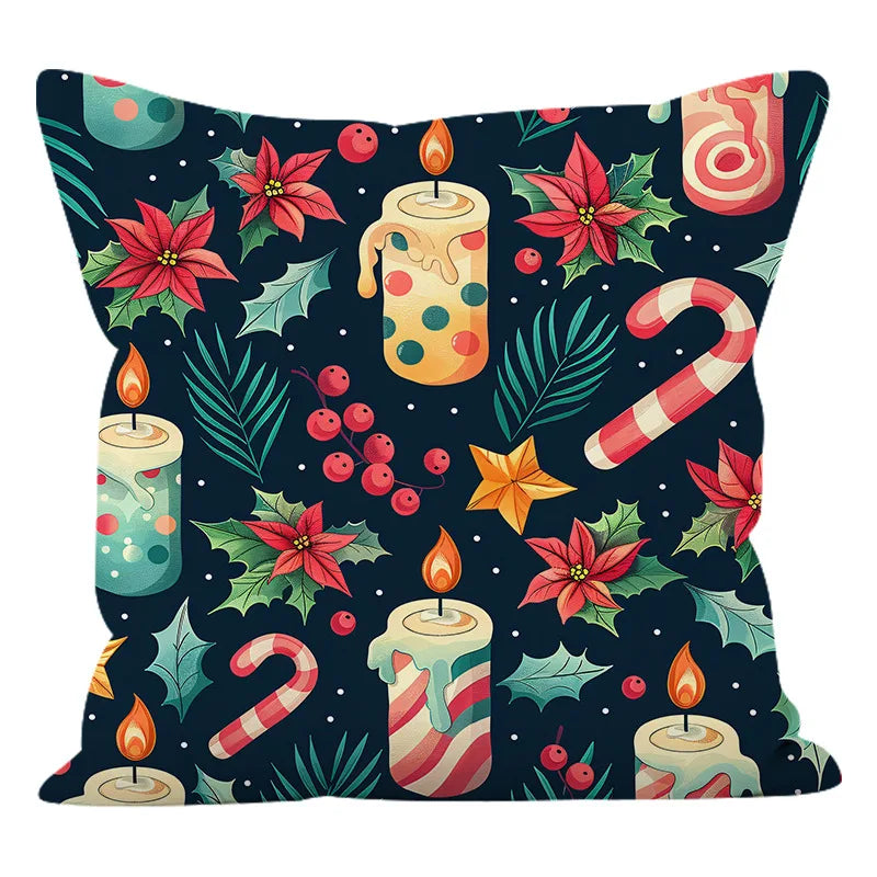 4pcs Christmas Pillow Covers – Merry Christmas Tree & Winter Farmhouse Seasonal Décor