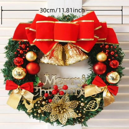 30cm Large Artificial Christmas Wreath – Hanging Decor for Door, Window, and Party Decor