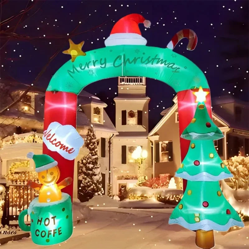 Christmas Inflatable Tree Style Arch – Built-In LED Outdoor Ornament for Parties and Celebrations