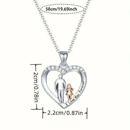 Dad & Daughter Heart Pendant Necklace: A Sentimental Gift Celebrating the Bond Between Father and Daughter