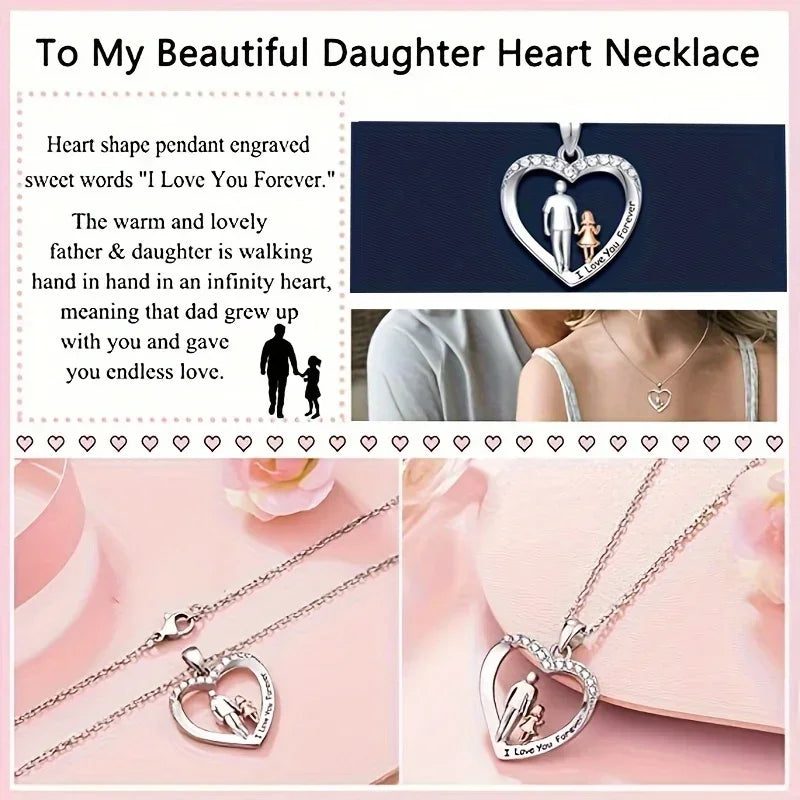 Dad & Daughter Heart Pendant Necklace: A Sentimental Gift Celebrating the Bond Between Father and Daughter