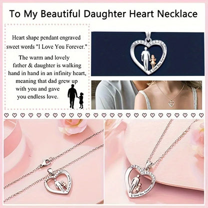 Dad & Daughter Heart Pendant Necklace: A Sentimental Gift Celebrating the Bond Between Father and Daughter