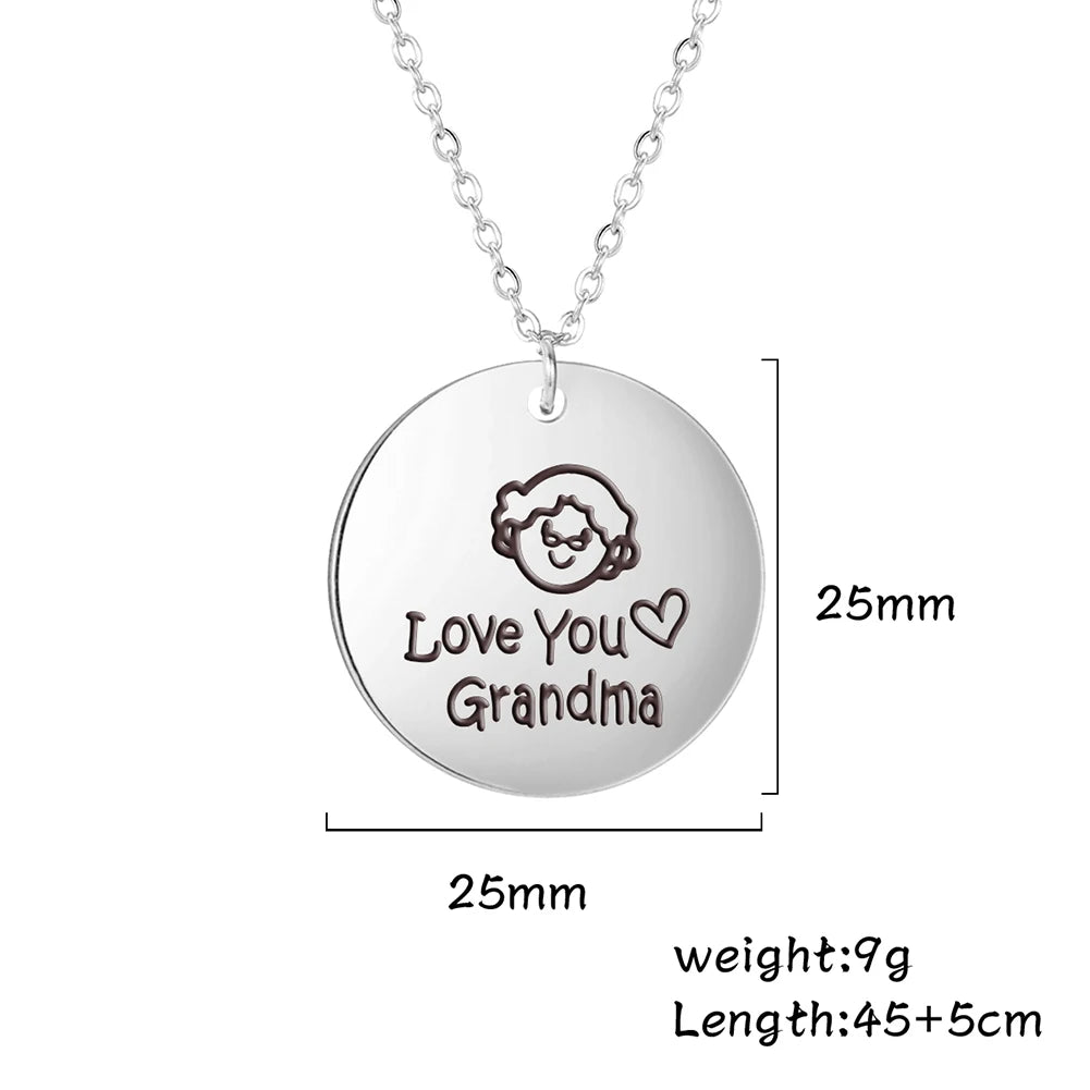 Fishhook Grandma & Grandpa Necklace – Timeless Stainless Steel Family Chain Jewelry Gift