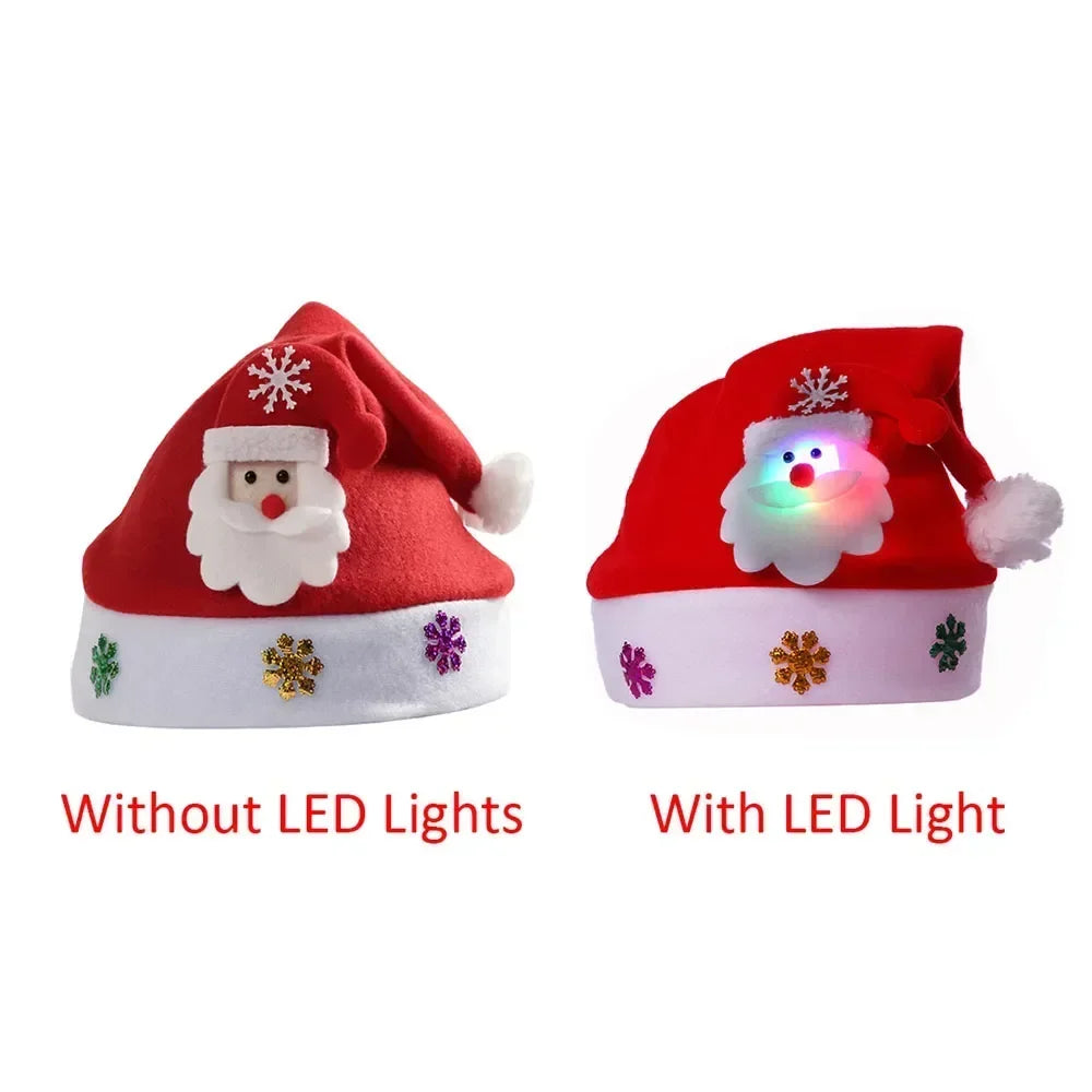 Christmas LED Hat – Cute Santa Claus Cap for Kids & Adults | New Year & Navidad Costume Accessory