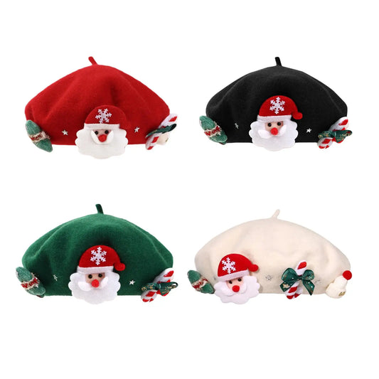 Christmas Beret Hat – Comfortable Winter Hat for Travel & New Year Holiday Celebrations