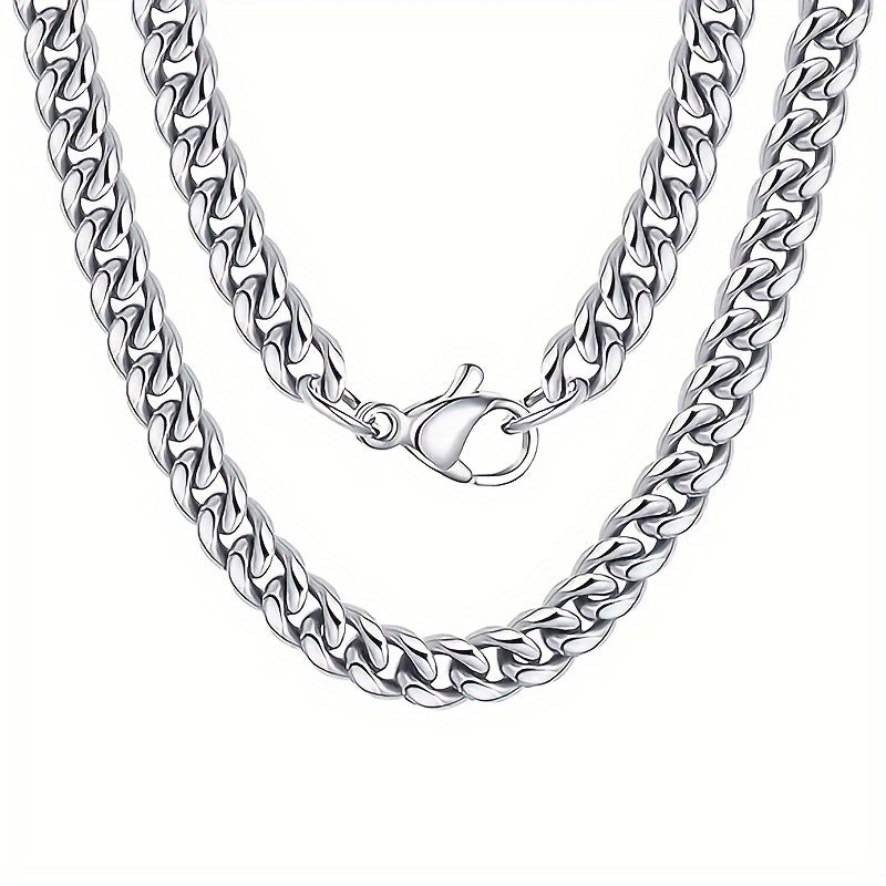 Classic Fashion Cuban Necklace - Stylish Stainless Steel Chain for Christmas, Thanksgiving, Birthdays, and Special Occasions