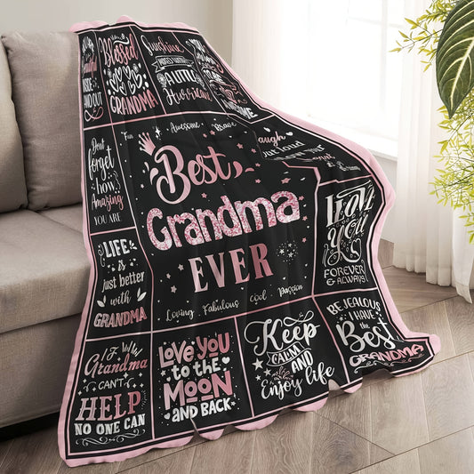 Luxurious Throw Blanket – Thoughtful Gifts for Grandma | Cozy Blanket for Grandmothers | Ideal for Birthdays and Holidays