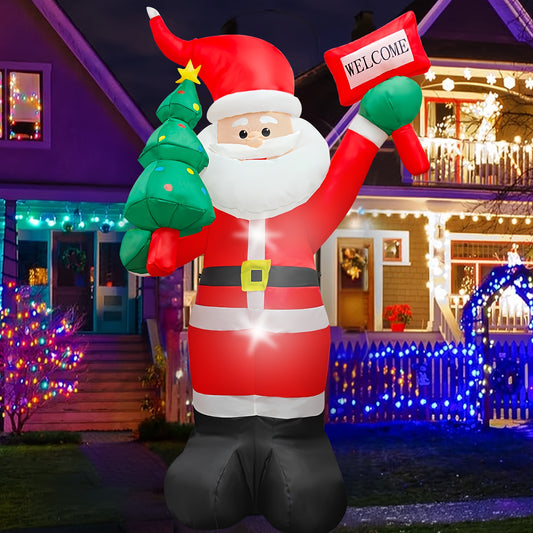 Inflatable Santa Claus Christmas Courtyard Decoration - LED-Lit Holiday Yard Décor