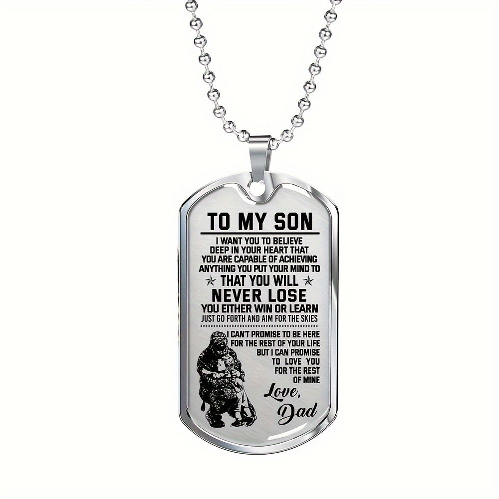 To my Son from Dad: Necklace To My Son, Birthday Christmas Gift For Son, Gift From Dad