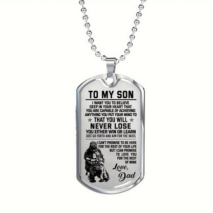 To my Son from Dad: Necklace To My Son, Birthday Christmas Gift For Son, Gift From Dad