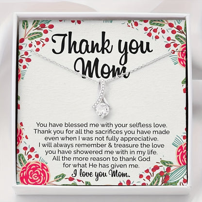 Thank You Mom: To Mom Necklace, Sentimental Mom Gift From Daughter, Mom Necklace, Mom Birthday Gift From Daughter, Mother's Day Gift, Christmas Gift