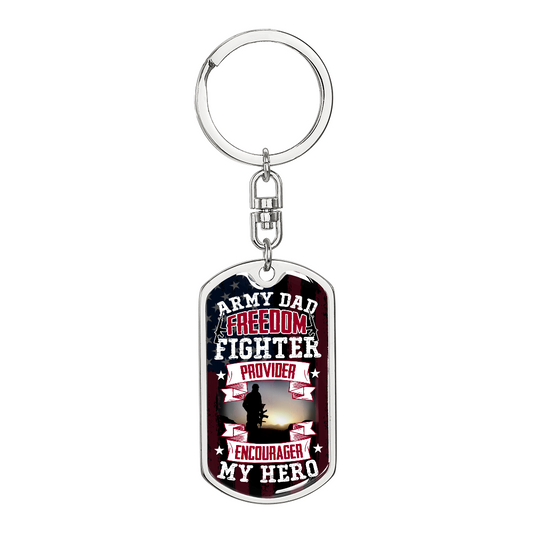 Someone Said Gift Army Dad dog tag keychain with freedom fighter design gift idea for a dad
